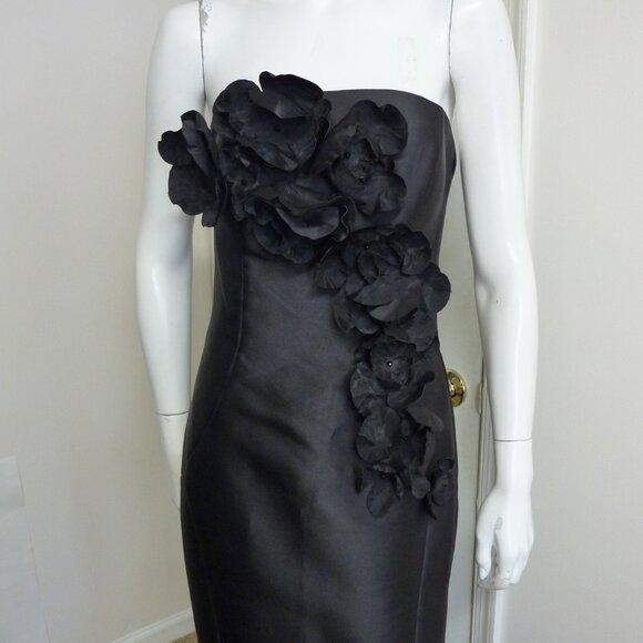 Terani couture 241E2512 3D Floral Strapless Mikado Column Evening Dress - Picture 6 of 8